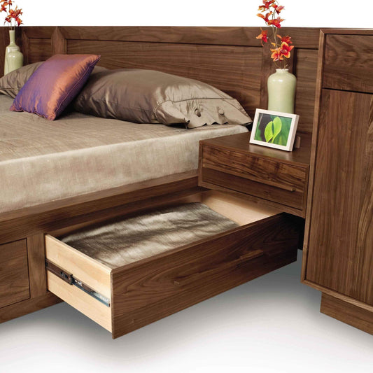 Moduluxe Storage Bed With Leather Upholstered Headboard